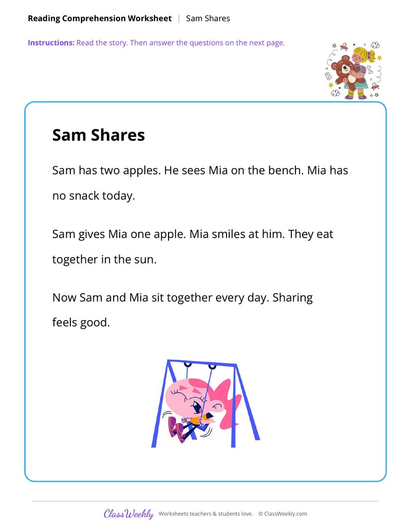 Sam Shares - Friendship & Kindness - Page 1