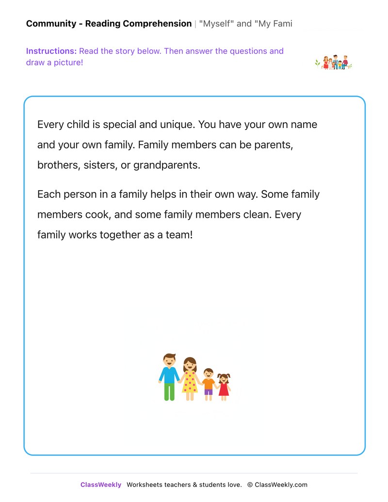 "Myself" and "My Family" - Page 1