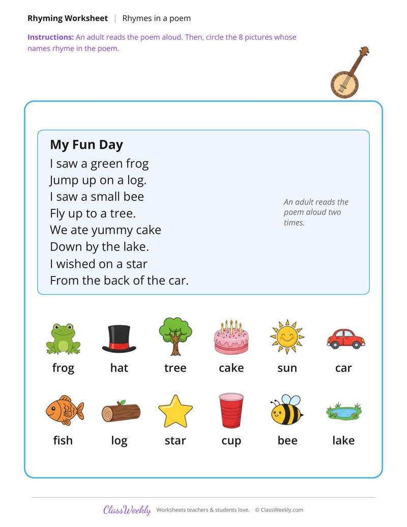 Rhymes in a Read Aloud Poem