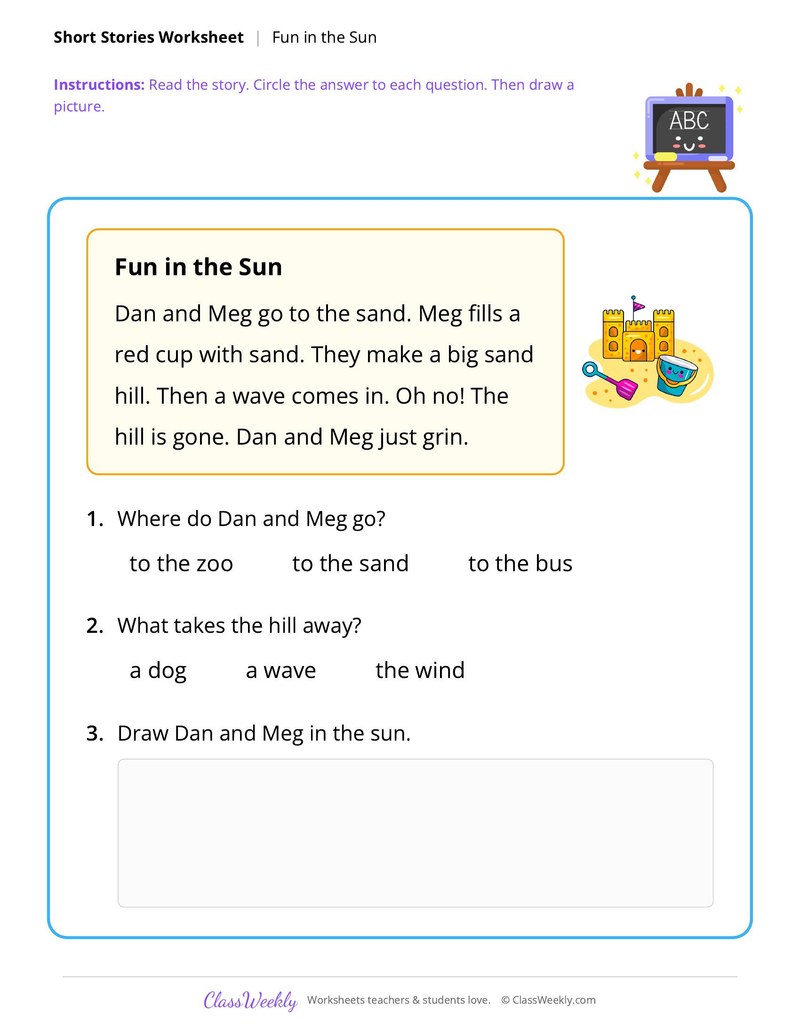 Fun in the Sun (Kindergarten Short Story)