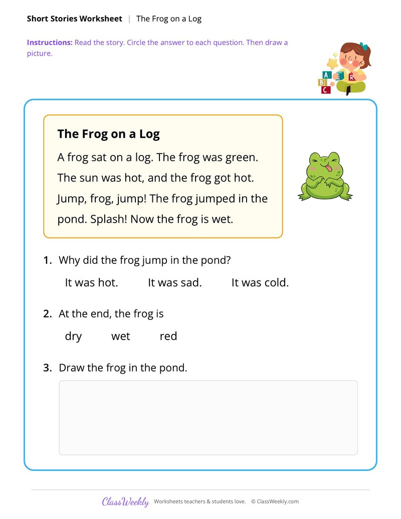 The Frog on a Log (Kindergarten Short Story)