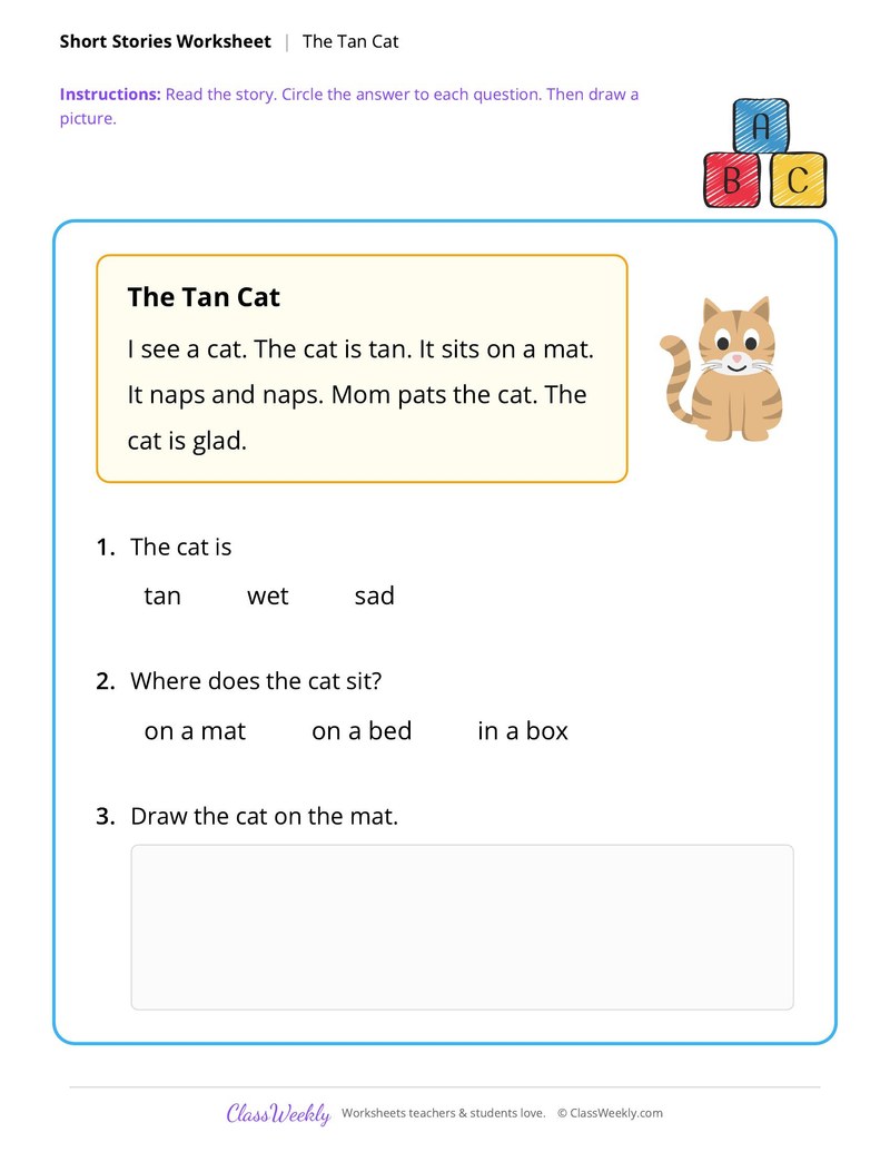 The Tan Cat (Kindergarten Short Story)