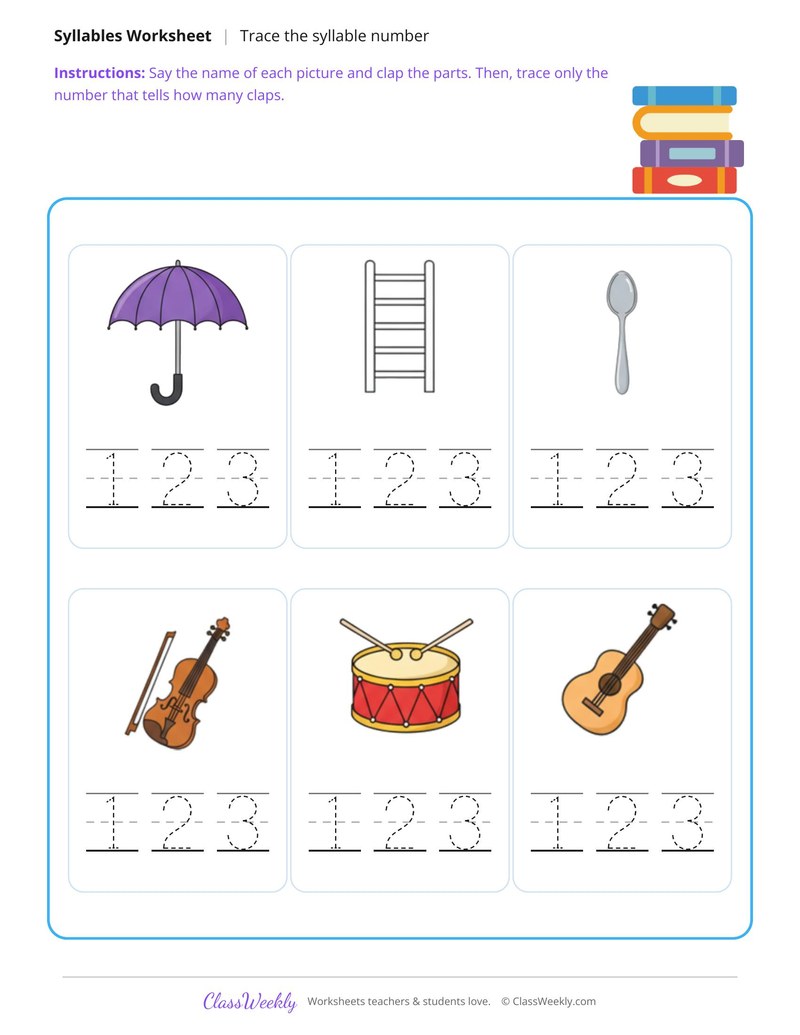 Clap, Count and Trace the Syllable Number