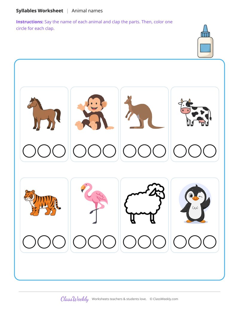 Clap the Animal Names and Count the Beats