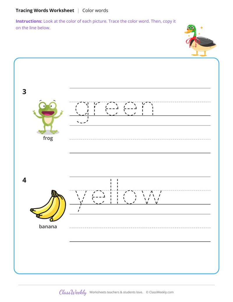 Trace and Write Color Words - Page 2