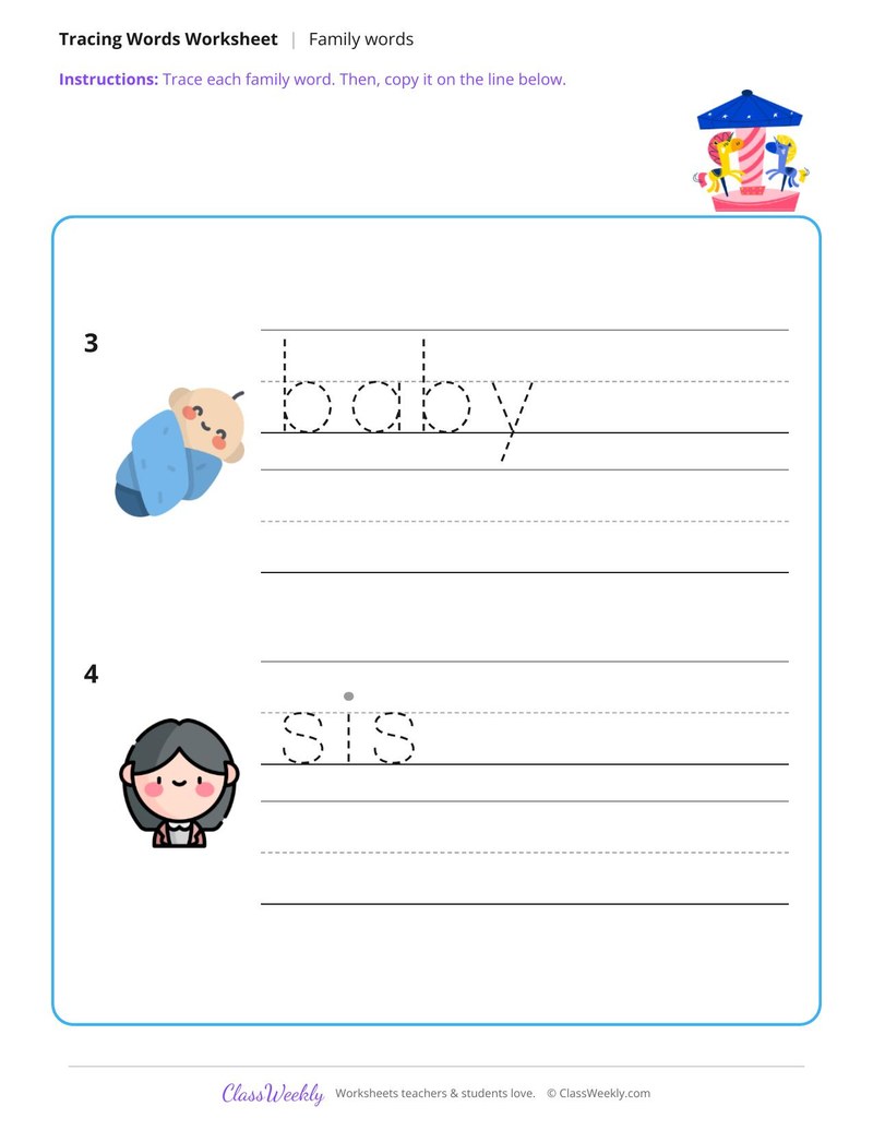 Trace and Write Family Words - Page 2