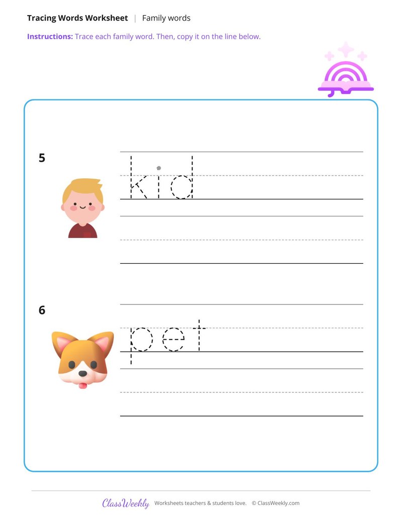 Trace and Write Family Words - Page 3