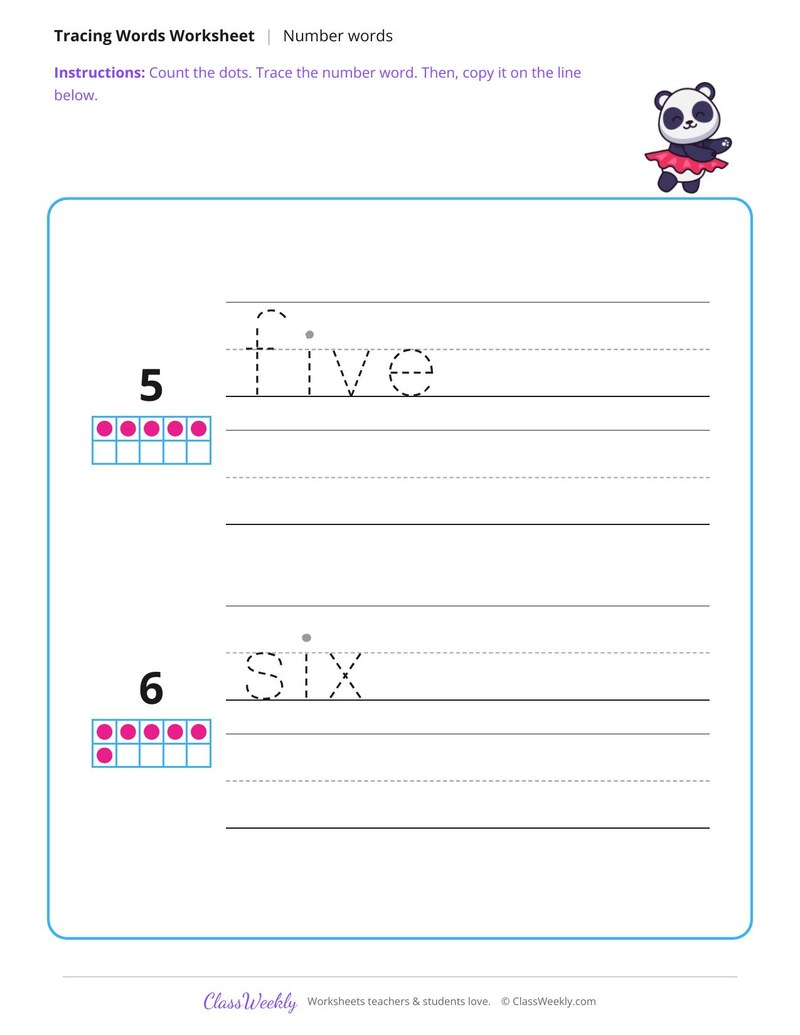 Trace and Write Number Words - Page 3