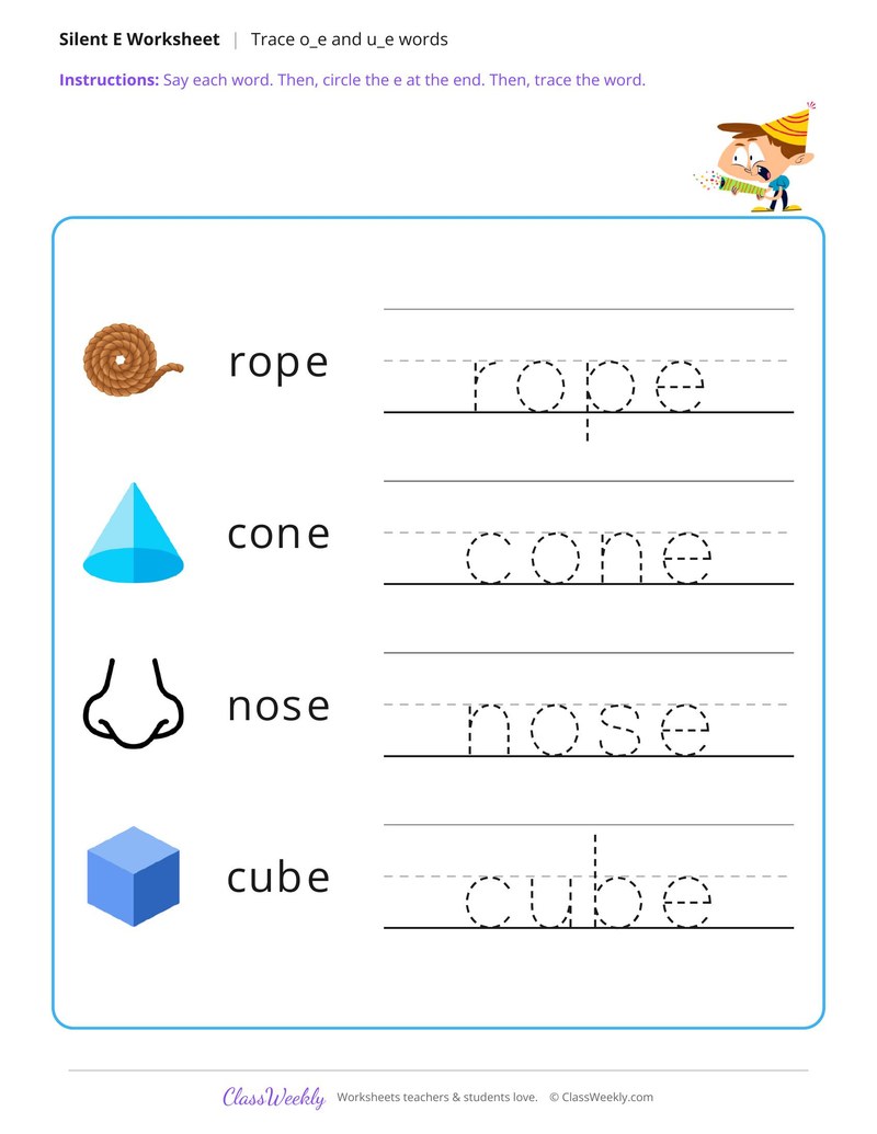 Trace O_e and U_e Words
