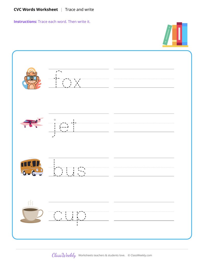 Trace and write CVC words