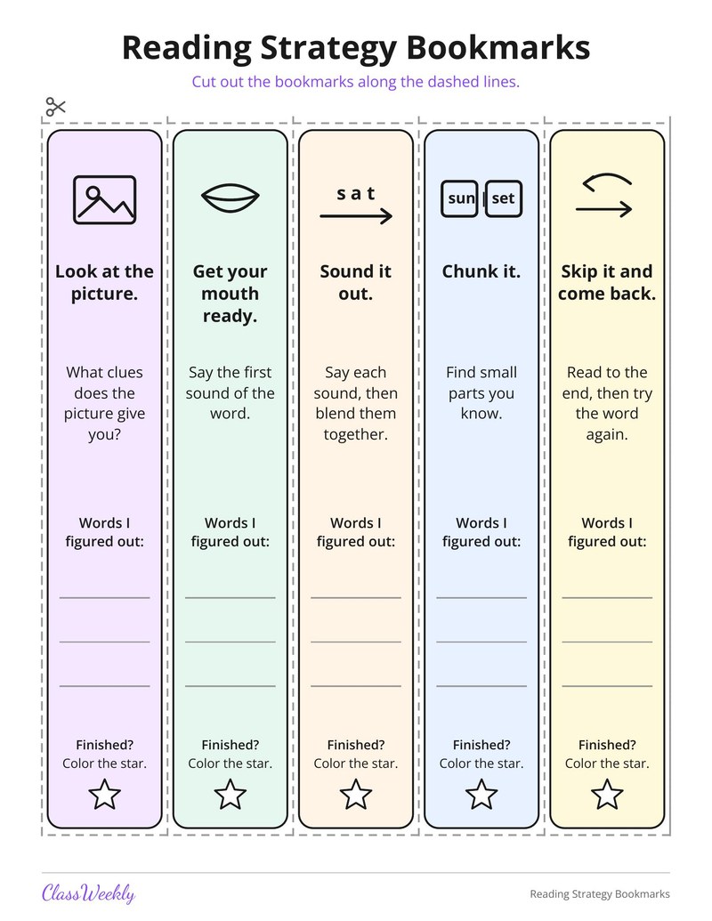 Reading Strategy Bookmarks
