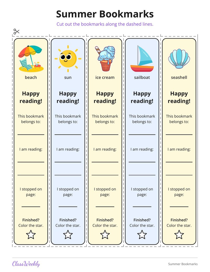 Summer Bookmarks