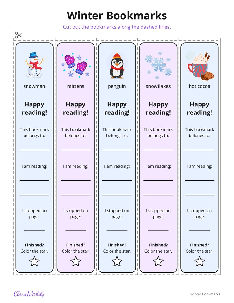 Winter Bookmarks