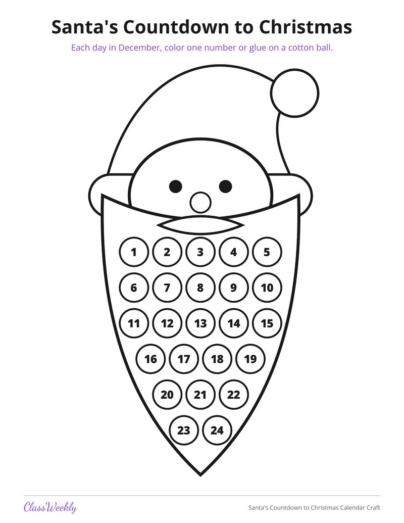Santa's Countdown to Christmas Calendar Craft