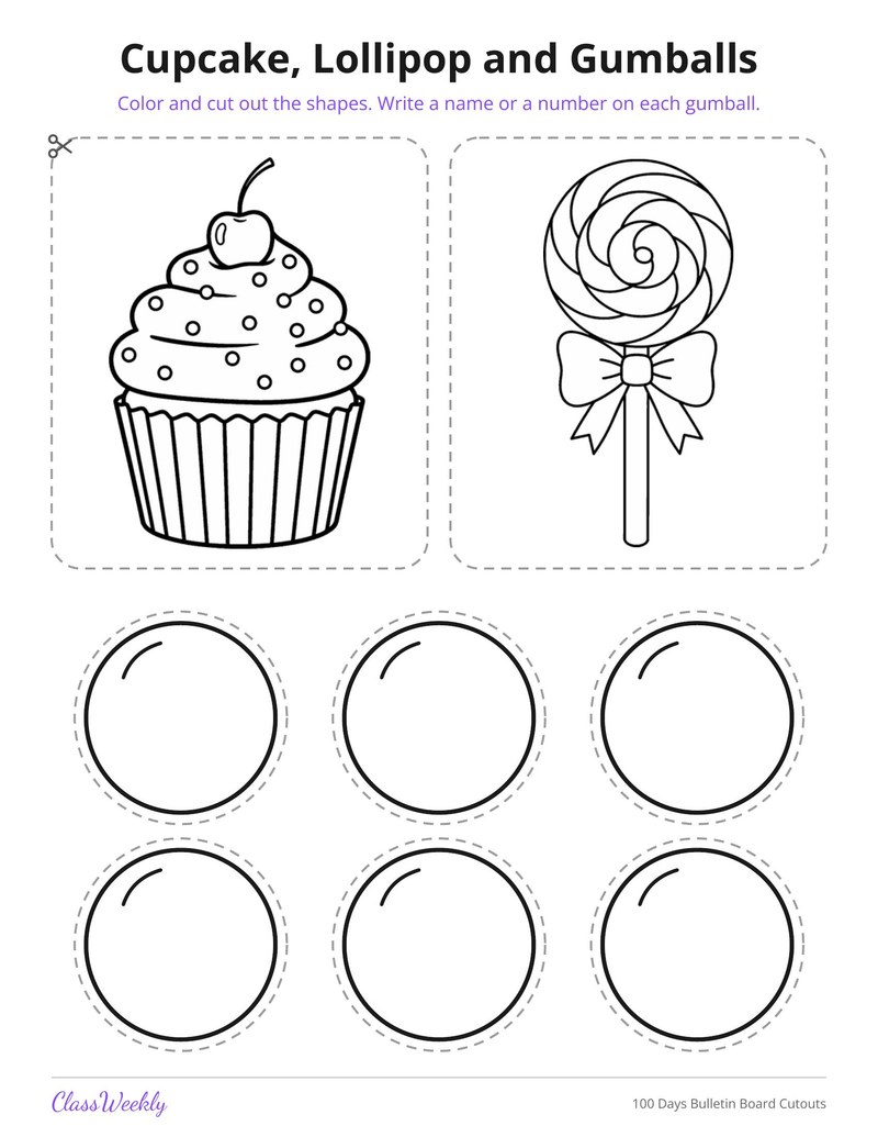 100 Days Bulletin Board Cutouts - Page 2