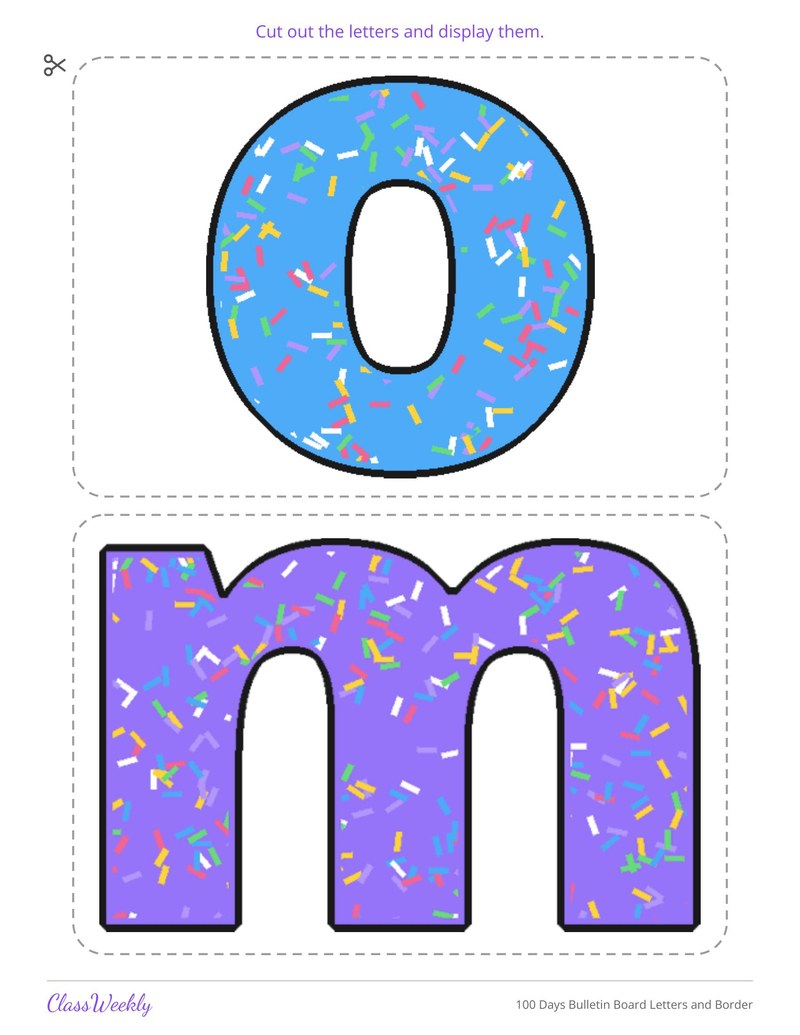100 Days Bulletin Board Letters and Border - Page 4