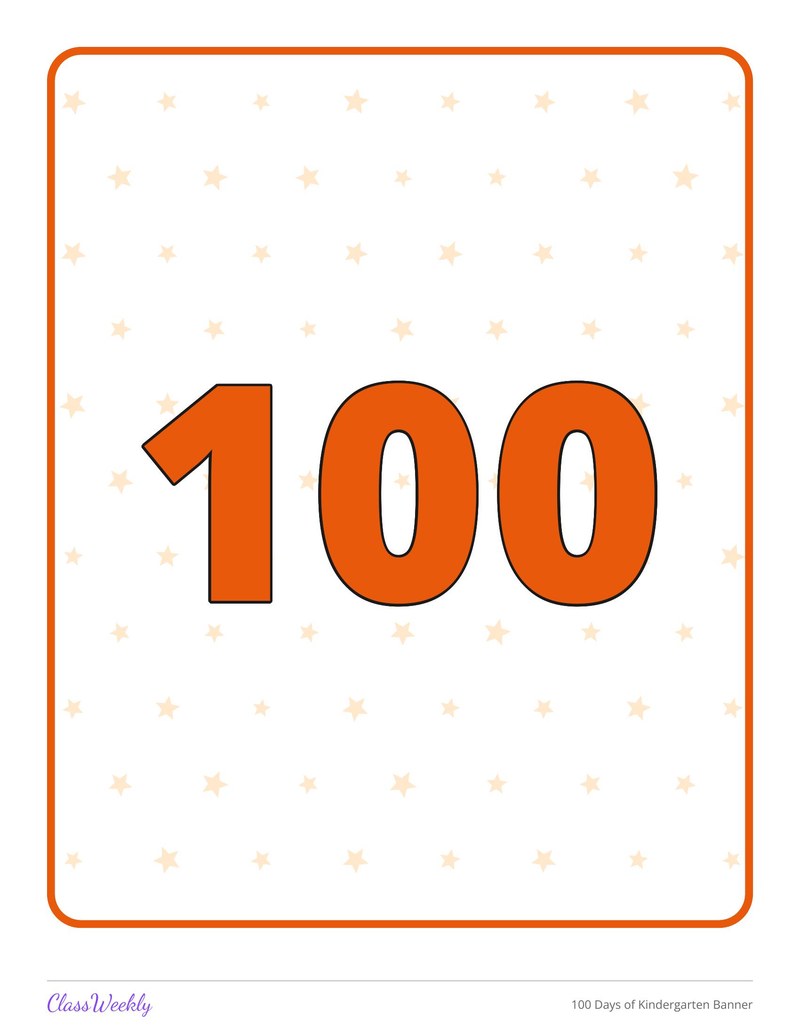 100 Days of Kindergarten Banner - Page 2