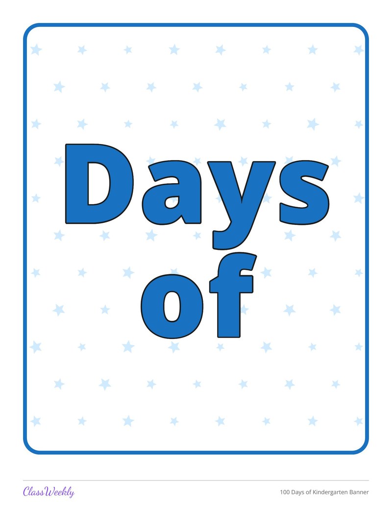 100 Days of Kindergarten Banner - Page 3