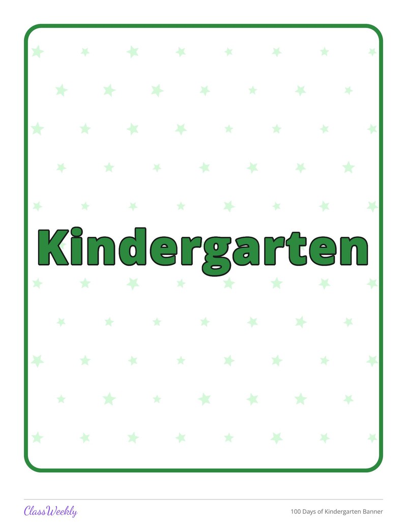 100 Days of Kindergarten Banner - Page 4