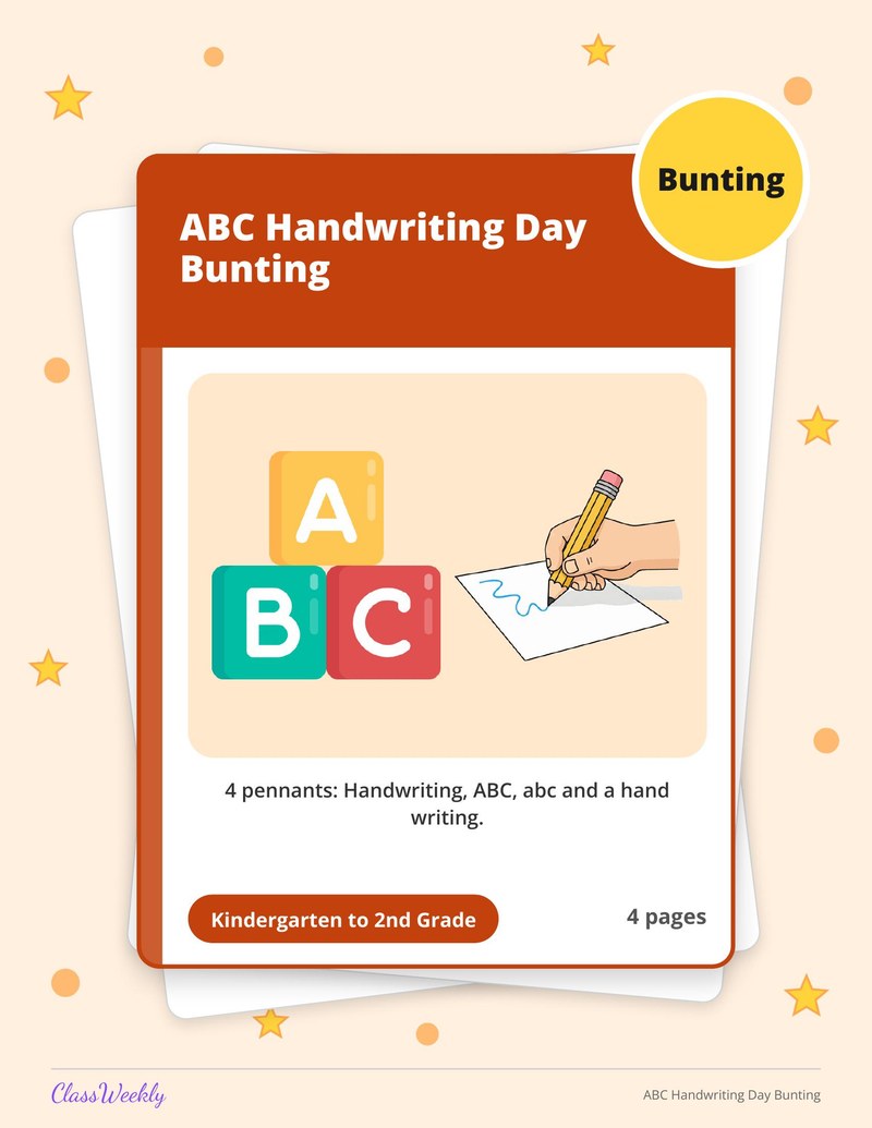 ABC Handwriting Day Bunting - Page 1