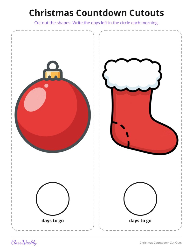 Christmas Countdown Cut-Outs - Page 2