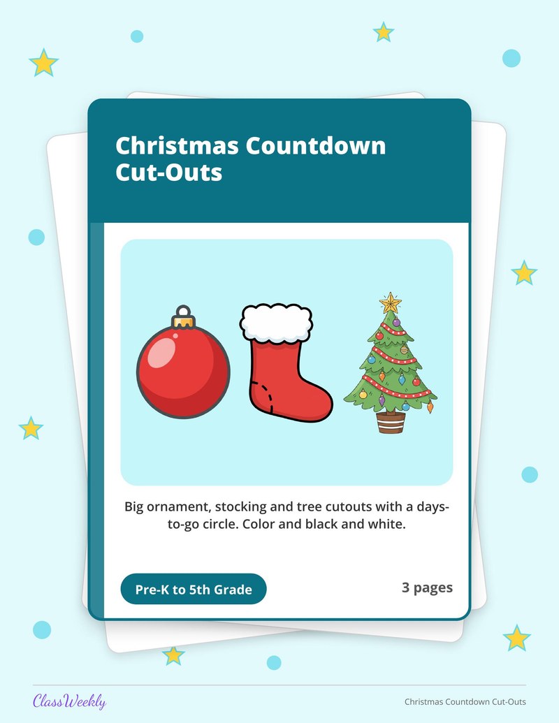 Christmas Countdown Cut-Outs - Page 1