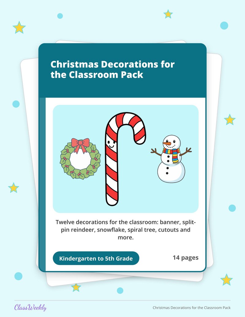 Christmas Decorations for the Classroom Pack - Page 1