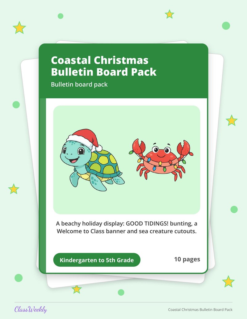 Coastal Christmas Bulletin Board Pack - Page 1