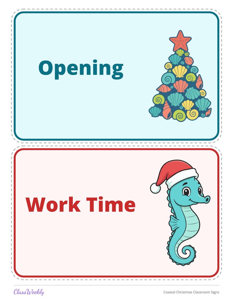 Coastal Christmas Classroom Signs - Page 2