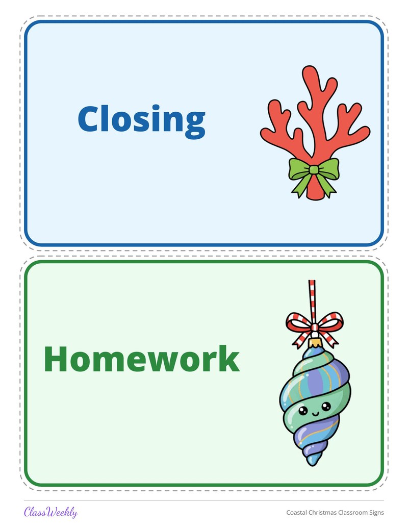 Coastal Christmas Classroom Signs - Page 3