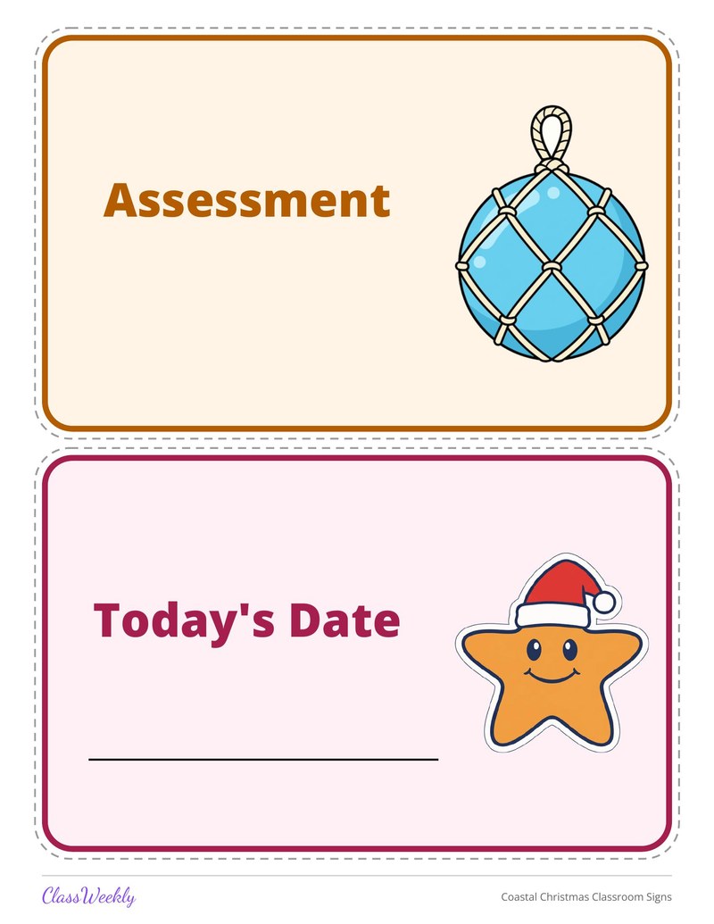 Coastal Christmas Classroom Signs - Page 4