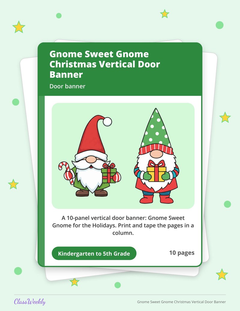 Gnome Sweet Gnome Christmas Vertical Door Banner - Page 1