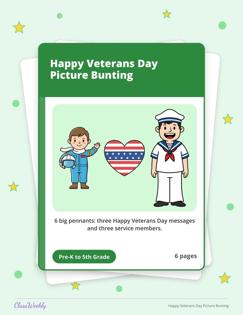Happy Veterans Day Picture Bunting - Page 1