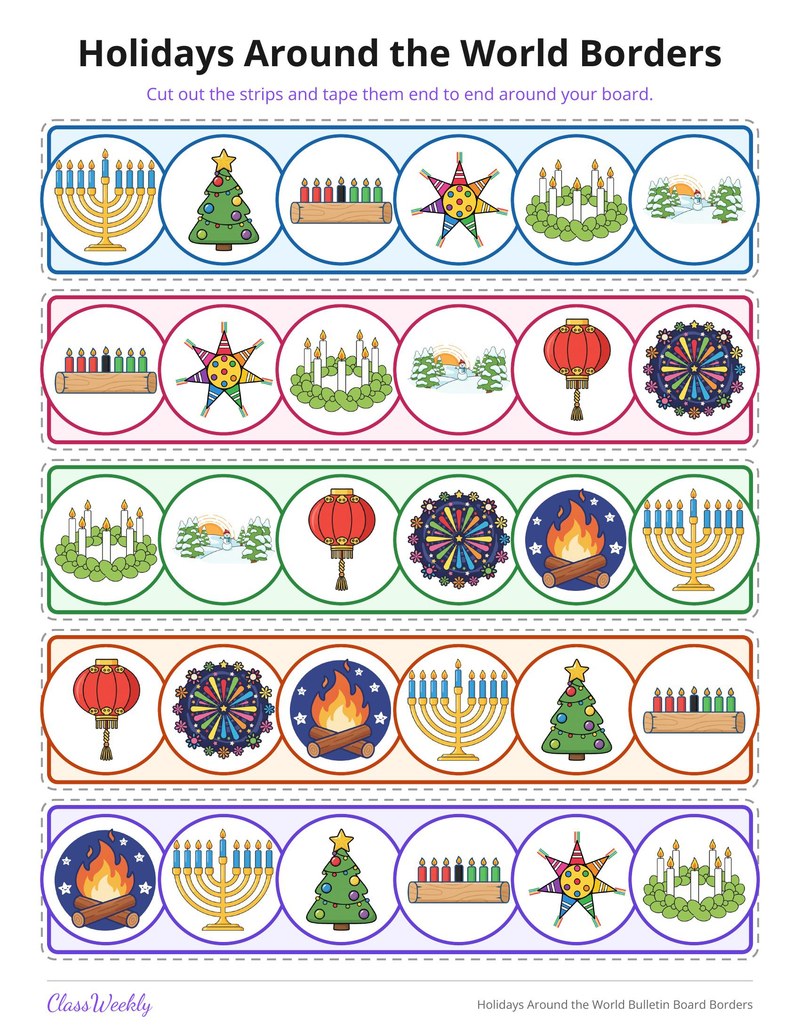 Holidays Around the World Bulletin Board Borders - Page 2
