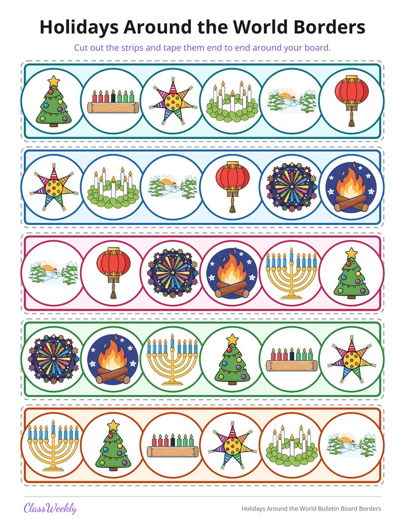 Holidays Around the World Bulletin Board Borders - Page 3