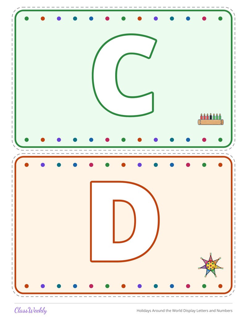 Holidays Around the World Display Letters and Numbers - Page 3