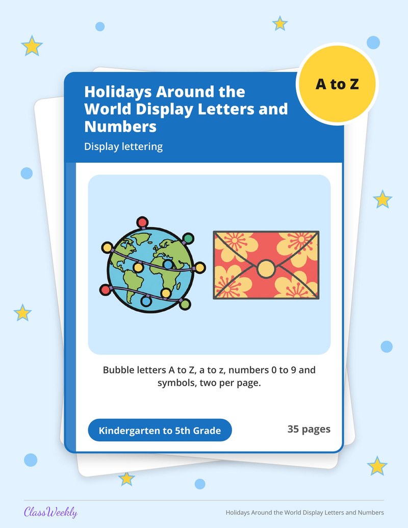 Holidays Around the World Display Letters and Numbers - Page 1
