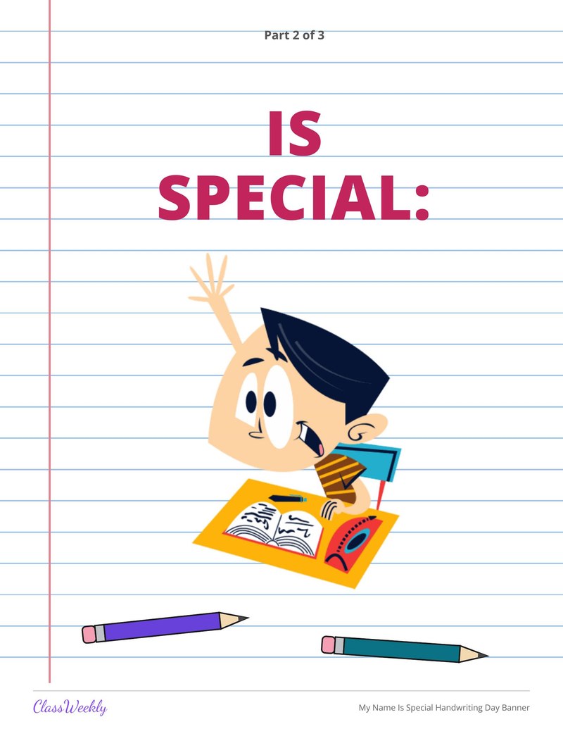 My Name Is Special Handwriting Day Banner - Page 3