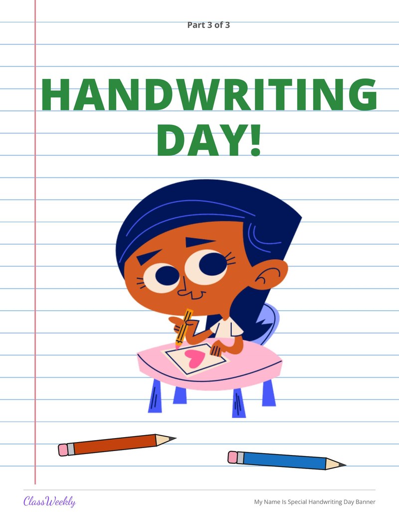My Name Is Special Handwriting Day Banner - Page 4