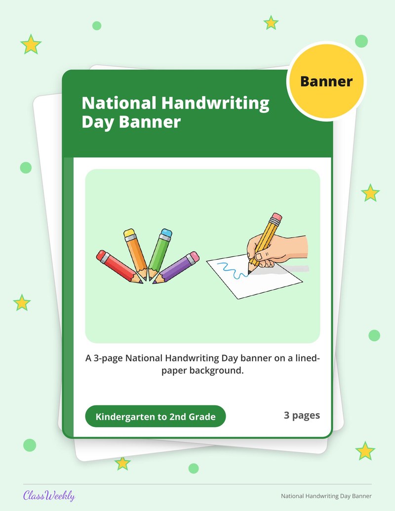 National Handwriting Day Banner - Page 1