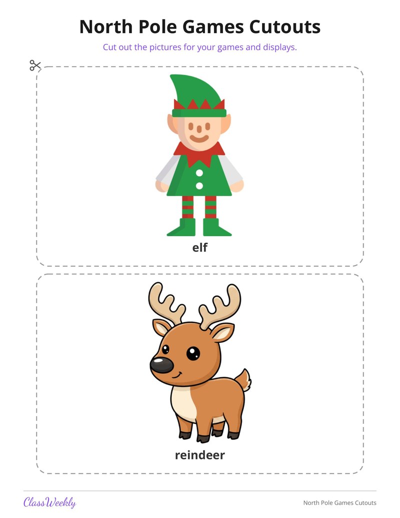 North Pole Games Cutouts - Page 2