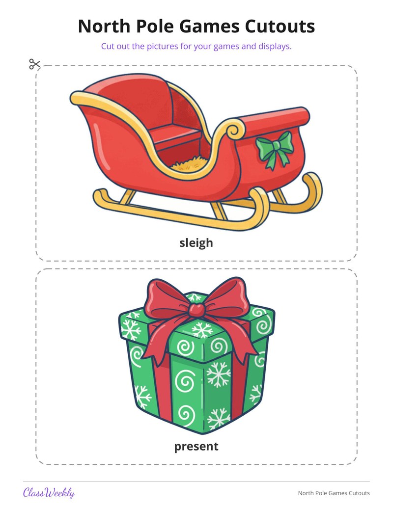 North Pole Games Cutouts - Page 4