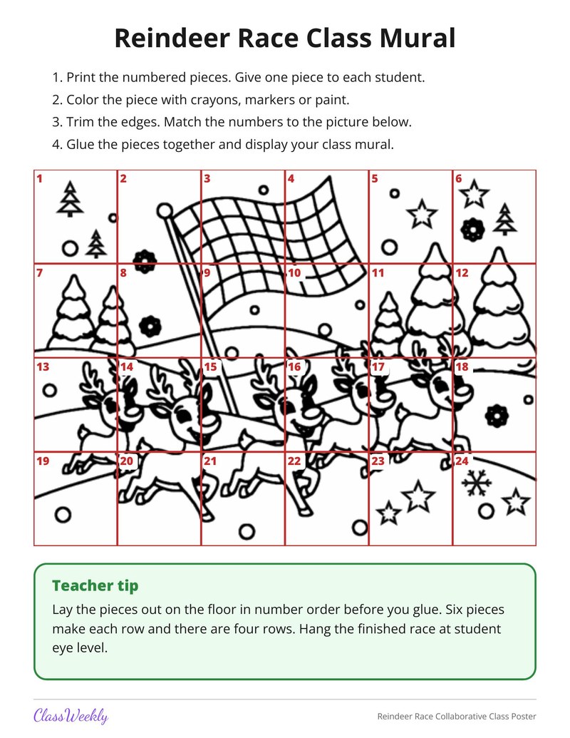 Reindeer Race Collaborative Class Poster - Page 2