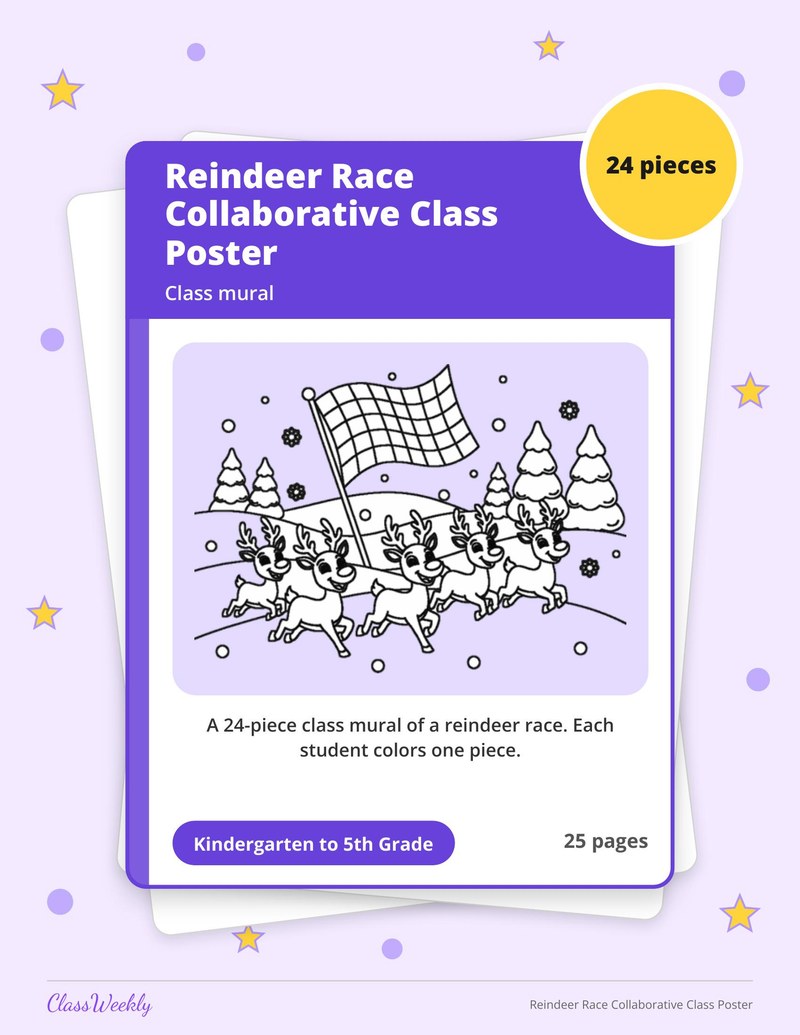 Reindeer Race Collaborative Class Poster - Page 1