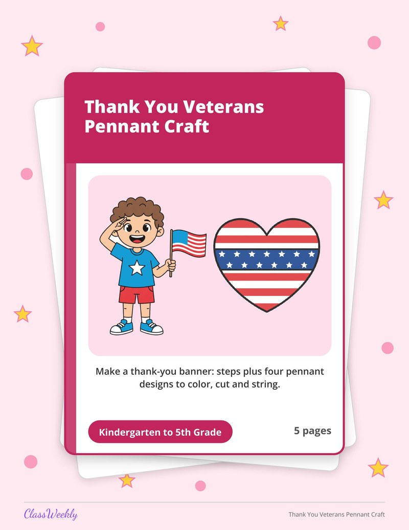 Thank You Veterans Pennant Craft - Page 1