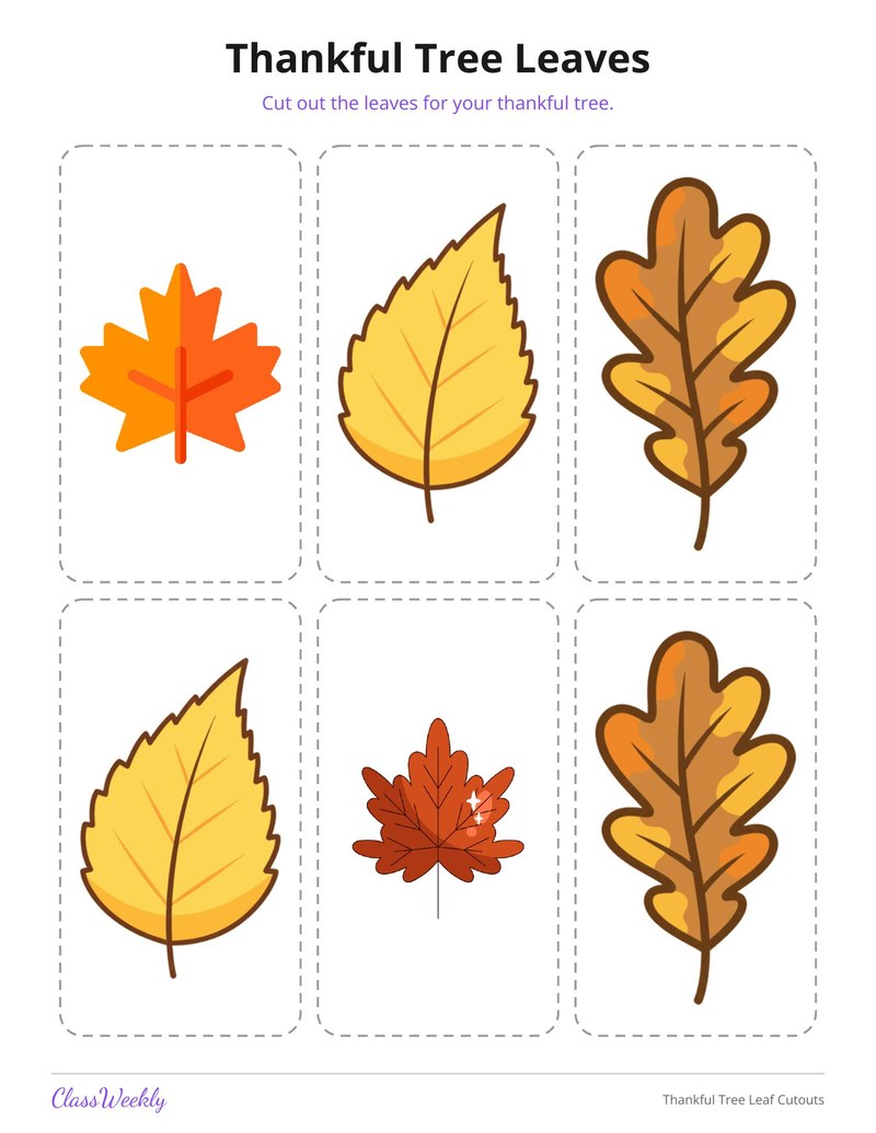 Thankful Tree Leaf Cutouts - Page 3