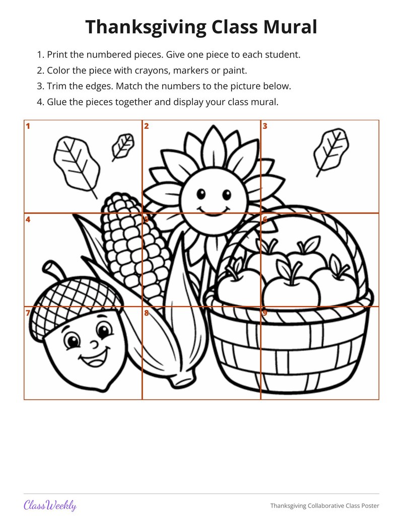 Thanksgiving Collaborative Class Poster - Page 2