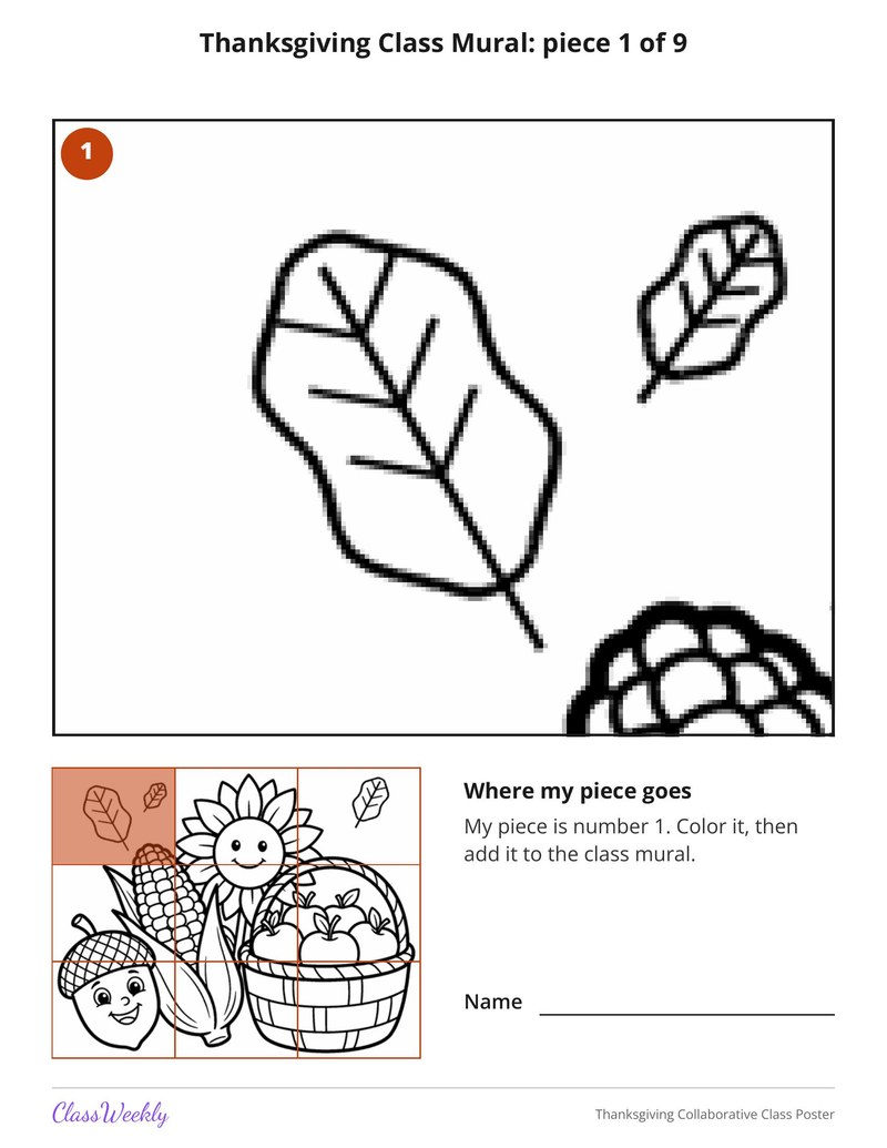 Thanksgiving Collaborative Class Poster - Page 3