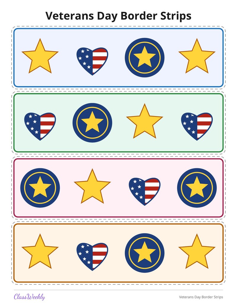 Veterans Day Border Strips - Page 2