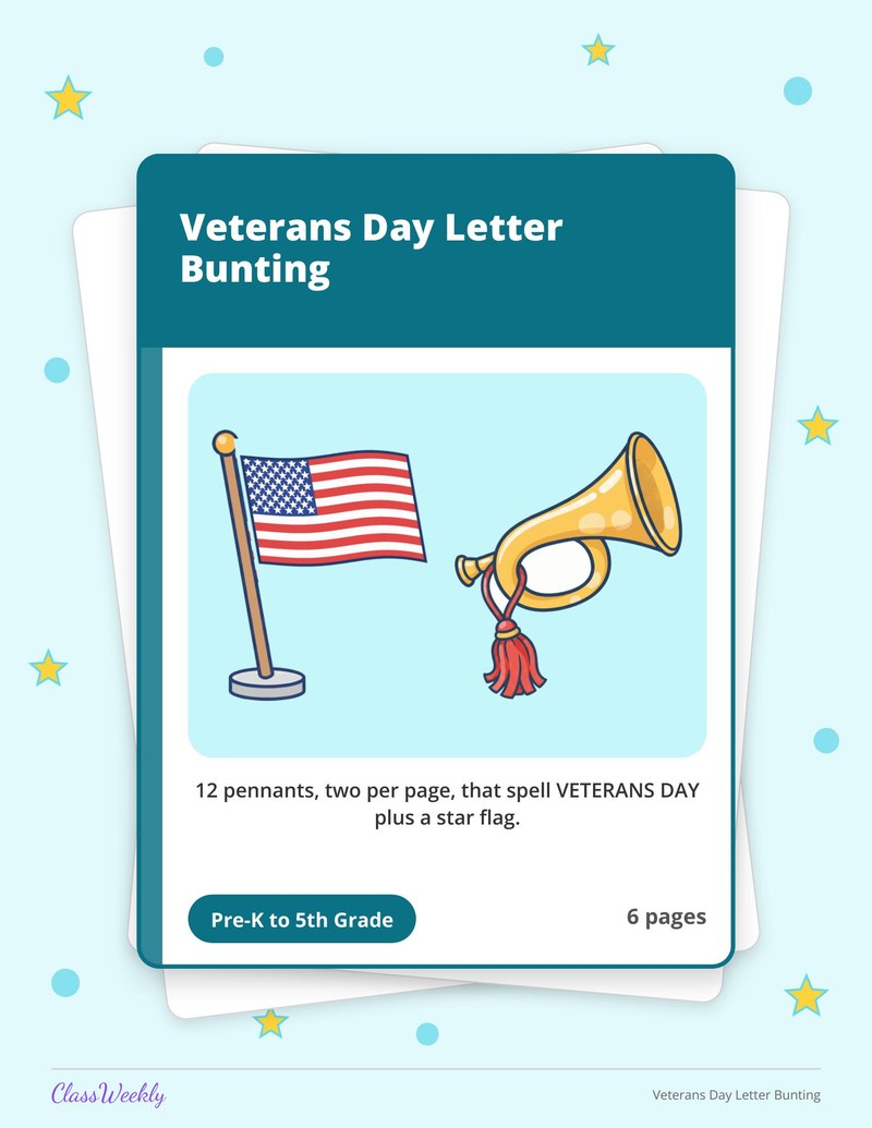 Veterans Day Letter Bunting - Page 1